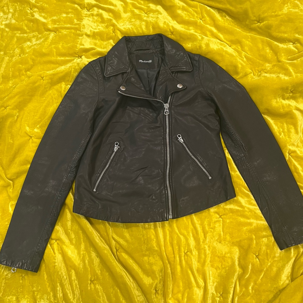 Madewell Leather Moto Jacket Size Medium